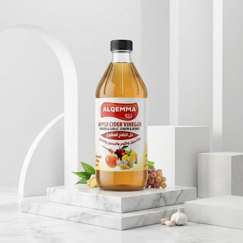 خل تفاح العضوي بالزنجبيل و الثوم و الليمون و العسل القمة 473 ملي