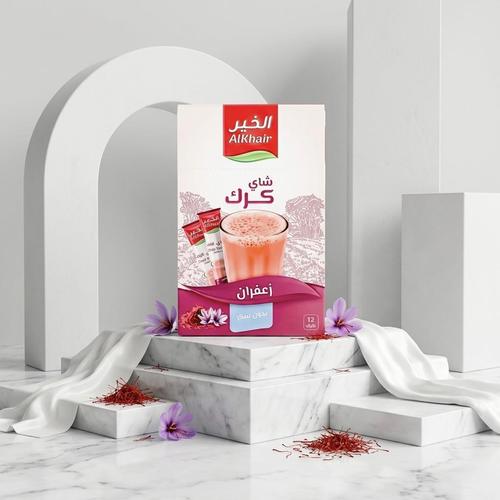 شاي كرك زعفران الخير 12ظرف بدون سكر
