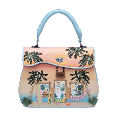 THE SURF SHACK GRACE BAG - Printed
  & embossed PU leather Dimensions 24.5 CM (H) * 30 CM (W) * 14 CM (D)