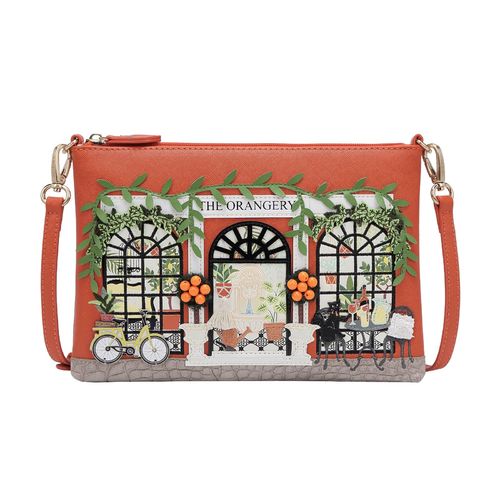 THE ORANGERY POUCH BAG - Printed
  & embossed PU leather Dimensions 16.5 CM (H) * 26 CM (W) * 1.5 CM (D)