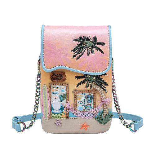 THE SURF SHACK PHONE POUCH - Printed
  & embossed PU leather Dimensions 19 CM (H) * 12.5 CM (W) * 3 CM (D)