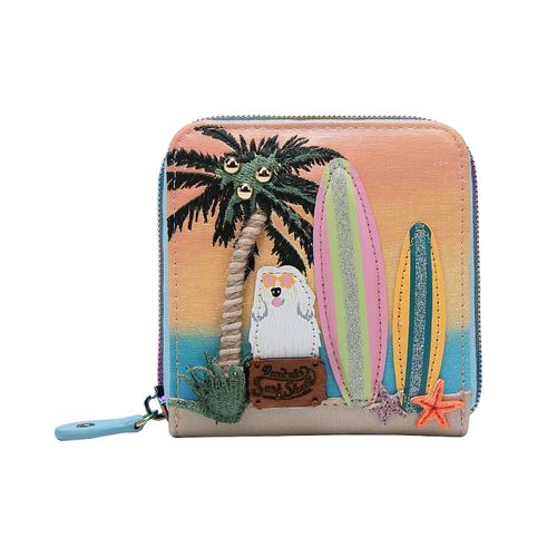 THE SURF SHACK SQUARE WALLET - Printed
  & embossed PU leather Dimensions 10 CM (H) * 10 CM (W) * 2 CM (D)