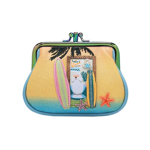 THE SURF SHACK CLIPPER COIN PURSE - Printed
  & embossed PU leather Dimensions 9 CM (H) * 12.5 CM (W) * 3.5 CM (D)