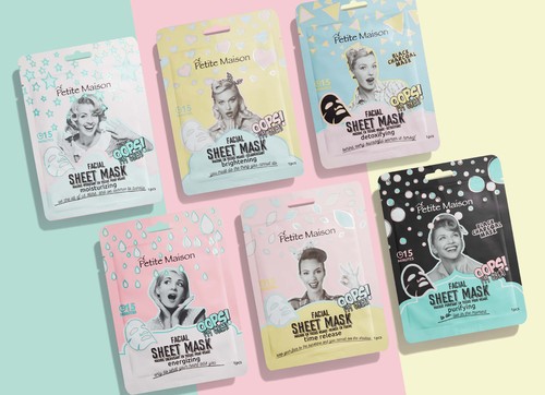 Facial Sheet Mask - Detoxifying facial sheet mask  Time release facial sheet mask  Brightening facial sheet mask  Moisturizing facial sheet mask  Energizer facial sheet mask  Purifying facial sheet mask