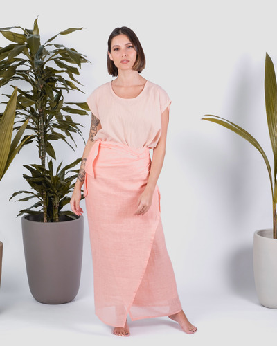 Saatvik - Perfect for the summer, a dress with a wrap skirt 
 Available in 3 colors one size 
 Final sale