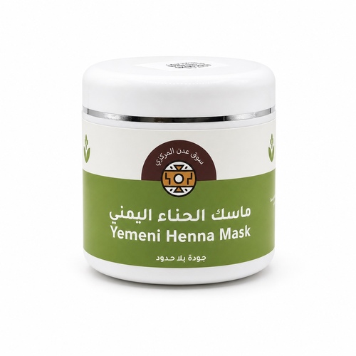 Henna hair mask - الفوائد يعتبر ماسك الحناء خلطة خاصه من سوق عدن يعمل الماسك من خلال الحناء و الزيوت الطبيعية المضافة اليه على&nbsp;تطويل الشعر وتحفيز نموه بالإضافة إلى علاج الشعر التالف المتقصف. والحفاظ على الرطوبة الصحية للشعرطريقة الاستخدام يستخدم مرة إلى مرتين فى الاسبوع يؤخذ ملعقتين الى 3 ملاعق بعدها يضاف&nbsp; مقدار كوب او اقل من ماء حار او ماء اعشاب طبيعية&nbsp; ثم يخلط الى ان يصبح الماسك بالقوام المناسب يوضع على الشعر من 3 الى 4 ساعات ثم يغسل