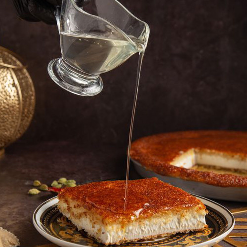 Basbousa with cream