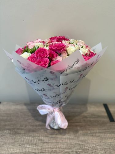 BABY JOURI MIX BOUQUET WITH PRINT - 30 PCS