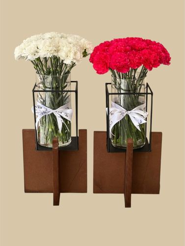 CORONFUL VASE WITH WOOD STAND - 20 PIECES