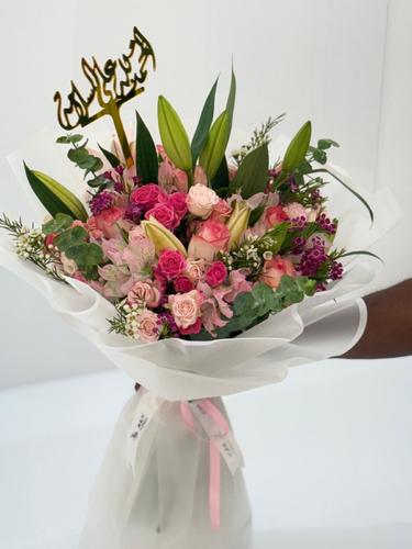 MIX BOUQUET WITH CASABLANCA - WITH AQRALLIC