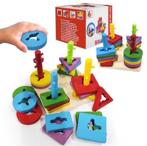 لعبة بناء الأشكال الخشبية