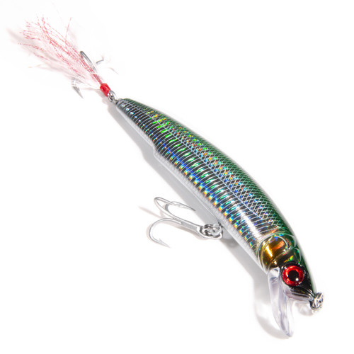 Big Bang Minnow Lure - Our Big Bang Series is a floating lure with an excellent color combination and attractive swim pattern if that doesn't make the lure attractive enough the internal rattling system will do it, our Venezuela series is one of the best floating lures out there.
 Internal Sound System Mighty Wobbling Attractive Colors and Movement Hooks: VMC 4X Strong Weight 1-1/3 oz / 18gr Length 4.5in / 115mm Action Type: Floating Depth: 2 -4 Feet