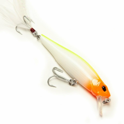 Percha Pro 80 Minnow Lure - The percha lure it´s a game changer, for numerous species in either fresh or saltwater fishing. Featuring a huge range of irresistible and unique bright colors, a chip resistant body coat, exclusive rattling system, mustad hooks and a final attractive feather for more action. It´s an ideal lure for any fishing enviroment. 
 Type: Slow sinking Size: 80mm / 3.1