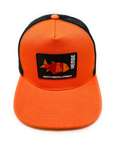 Snapback Cap whith Rubber Patch - Made with the finest 100% polyester our snapback caps will keep you cool headed even on the best fishing trips. 
Ajustable size. Super nice designs. Long lasting materials. Color: Orange/Black Model: Snapback