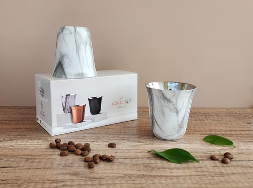 Lungo Cups (white marble)