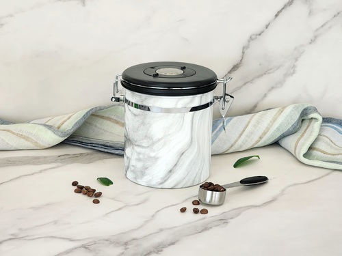 Coffee Canister big (white marble)