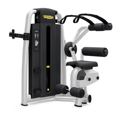 Abdominal Crunch  (TECHNO GYM) - Compact design & comfortSelection 700 is the perfect choice to offer an intuitive, safe and effective training experience. Its comprehensive range of highly compact equipment fits perfectly into every training space, setting new standards in terms of biomechanics, ergonomy, design and ease of use.SpecificationsLength (mm | in)1316 mm | 52 inWidth (mm | in)1049 mm | 41 inHeight (mm | in)1498 mm | 59 inWeight stack (lbs)60 kg | 132 lbsWeight Stack Plus (kg | lbs)95 kg | 190 lbsMachine weight196 kg | 432 lbsCAD Models Download Area2D / 3D / BIM models Download