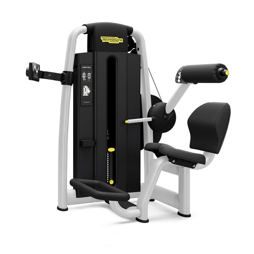 LOWER BACK  (TECHNO GYM) - With Lower Back, you can specifically target the middle and lower back muscles in a safe, effective way from a comfortable, ergonomic seat..Compact design & comfortSelection 700 is the perfect choice to offer an intuitive, safe and effective training experience. Its comprehensive range of highly compact equipment fits perfectly into every training space, setting new standards in terms of biomechanics, ergonomy, design and ease of use.SpecificationsLength (mm | in)1210 mm | 48 inWidth (mm | in)1067 mm | 41 inHeight (mm | in)1498 mm | 58 inWeight stack (lbs)65 kg |130 lbsWeight Stack Plus (kg | lbs)95 kg | 190 lbsMachine weight205 kg | 481 lbsCAD Models Download Area2D / 3D / BIM models Download