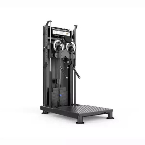 STANDING MULTI FLIGHT - The Standing Multi Flight is a multifunctional machine for a complete upper body workout. With height adjustment of the rotation centers, counterbalanced and starting angle adjustment, this machine ensures a natural and effective adaptation of the load.Large comfortable handles Height adjustable for ideal training Counterbalanced arms Head rest Non slip surface on leg platform Dimensions: 143cm (L) x 89cm (W) x 99cm (H) Product weight: 322kg Training weight: 80kg Frame color: black Pad color: black