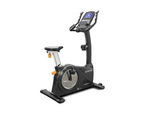 UPRIGHT EXERCISE BIKE - The SHUA premium cardio equipment, SH-B6500U upright bike, combines high performance with a powerful and whisper-quiet motor to keep exercisers engaged comfortably while riding. It targets different muscle groups for a total-body workout with more variety, allowing to create a cardio experience that best fits exercisers.NameX5-U Upright BikeModelSH-B6500UDimensions (L x W x H)1130 × 625 × 1475 mm / 44 × 25 × 58 inResistance SystemElectromagnetic ResistanceResistance Level24Max User Weight150 kg / 331 lbsHeart RateHand-grip Heart RateNet Weight50 kg / 110 lbsGross Weight59 kg / 130 lbs