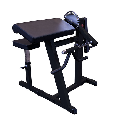 Cam Series Biceps & Triceps GCBT380 - Bulging biceps and triceps are yours to develop with this intelligent dual-function design. Raise or lower the adjustable seat for proper positioning and then rest your arms on the over-stuffed support pad. Positioned at a 30° angle for precise biomechanical movement, the thoughtful combination of 2 x 2 and 2 x 4 supportive steel blends structural integrity with comfort. Pull the jumbo pop pin to lower the lifting arm and grab hold of the rotating v-bar handle to blast out a burning set of arm curls. Now adjust the lifting arm upward and lock it in for an exhilarating triceps workout. Once again, Body-Solid brings you two functions for the price of one.．Raise or lower the adjustable seat for proper positioning．Positioned at a 30° angle for precise biomechanical movement．structural integrity with ultimate comfort．V-Bar handle for to blast out a burning set of arm curls．Adjustable lifting arm can be positioned upward for Triceps workout．Ideal for home and commercial useSpecification Downloads．Mainframe:&nbsp;Combination 2x 2 and 2x 4 supportive steel blends．Pads:&nbsp;Ultra-thick DuraFirm upholstery provides maximum comfort．Dimension:&nbsp;40H x 45L x 43W．Product Weight:&nbsp;79lb / 35.83kg
