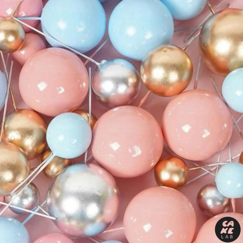 Cake Lab  - Gender reveal ball decorations (20 pieces)