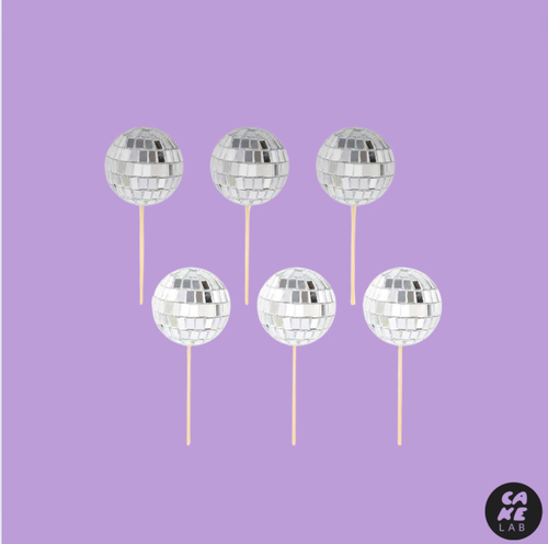 Disco Ball cake decoration 5 cm (8 pieces)