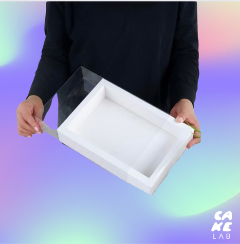 White box with clear cover