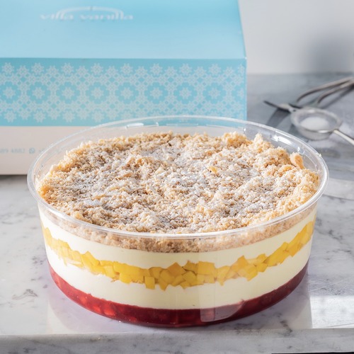 Strawberry and mango milfah - Layers biscuits and cream with fruits