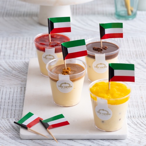 mix trifles 4 flavors with Kuwait flags