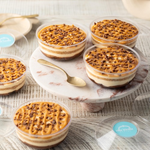 Mini chocolate & caramel sweet - طبقات كريمة و كيك شوكليت و كراميل