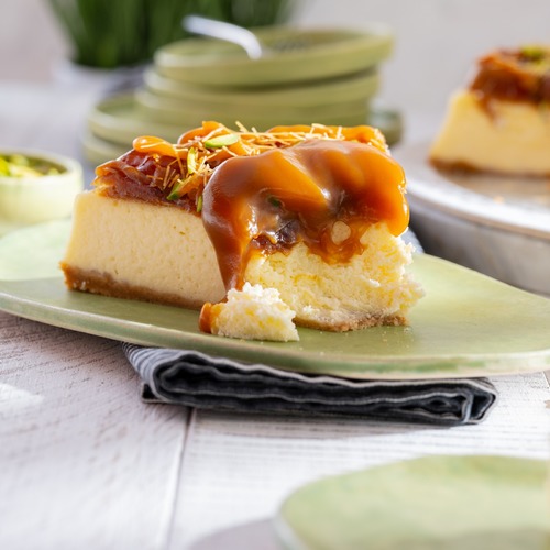 Dates CheeseCake With caramel
