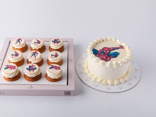 Kids Cake With Cupcakes 10 - 6-inch cake serves 8-10 people in vanilla and chocolate flavors, 9 vanilla cupcakes