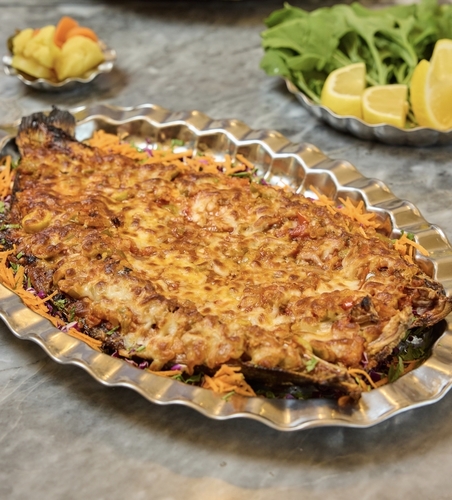 سيباس ابشار ( بالباشميل والجبنه ) - سيباس ابشار بالبشاميل والجبنه  بخلطتنا المميزه ( 800 - 1000 ) جرام