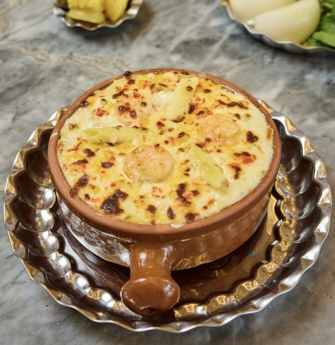 طاجن بشاميل روبيان - طاجن باشميل سي فود بالكريمه