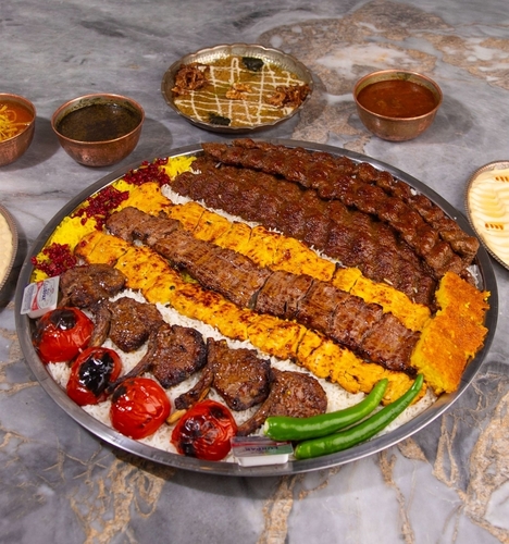 صينية مشاوي ابشار مع الأرز  لعدد ( 6-7) اشخاص ( جديد)