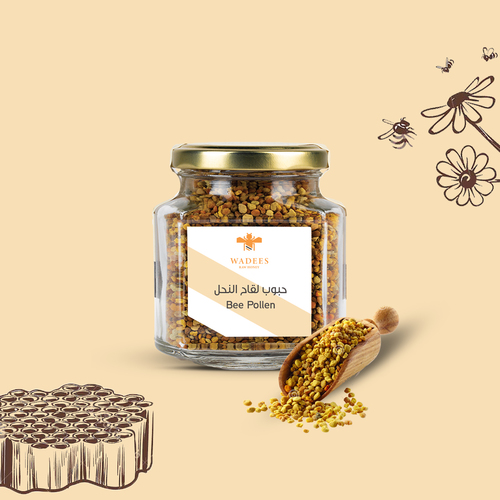 Bee Pollen - Small granules collected by bees during their return journey to the hive. Ingredients: Bee pollen granules 
Benefits:  Strengthens the immune system Enhances liver function Activates metabolism Prevents hair loss Treats constipation and diarrheaSymptoms:  Not recommended for use by pregnant or lactating women and those allergic to pollen.  How to Use: One small spoonful per day. 
  Size: 120 gm