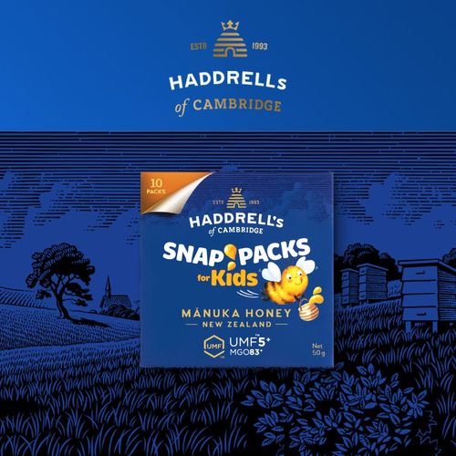 Snap Pack Kids Manuka Honey +5 UMF - Small packs of Manuka honey 5+, considered one of the best types of honey rich in antibiotics. Ingredients: 100% Pure Manuka Honey Benefits: Helps treat immune deficiency and colds Resolves gastrointestinal and respiratory problems  Fights stomach bacteria Beneficial for inflammation, stomach ulcers, and colitis  

How to Use:Squeeze the sides of the pack to release honey from the center.