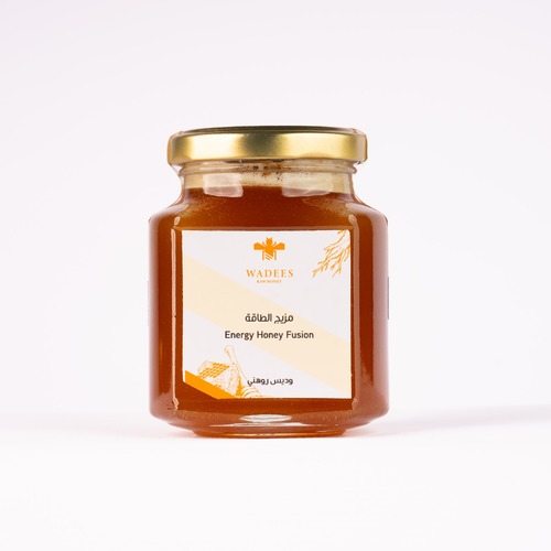 Energy Honey Fusion - Description:
A powerful blend of natural Sidr honey combined with royal jelly, bee pollen, propolis, ginseng, and ginger.
A complete formula for boosting vitality and overall well-being.Benefits:
Rich source of energy, vitamins, and minerals
Supports reproductive health in both men and women
Helps combat anemia and strengthens immunity
Provides energy and vitality
Ideal for athletes and married couples
Side Effects:
Not recommended for individuals allergic to honey or bee products
Usage Instructions:
Take one medium spoon on an empty stomachWeight: 275g
