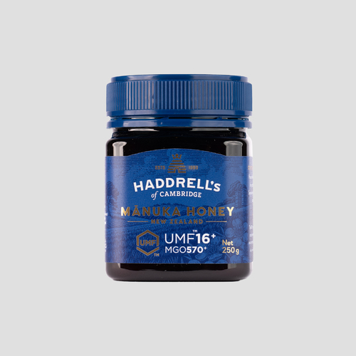 Manuka Honey +16 UMF - Distinguished from regular honey by its high level of methylglyoxal (570 MGO), which has antimicrobial properties against germs and bacteria. It also has a distinctive flavor. Ingredients: 100% Pure Manuka HoneyBenefits: Treats immune deficiency and colds Helps in resolving gastrointestinal and respiratory problems Aids in fighting stomach bacteria Beneficial for inflammation, stomach ulcers, and colitis Reduces the growth of cancer cells Reduces side effects of chemotherapy Improves brain health and enhances memory Symptoms: Safe for pregnant women and diabetic patients (provided the diabetes is moderate). How to Use: Mix one spoonful with a quarter cup of lukewarm water. Size: 250 gm
