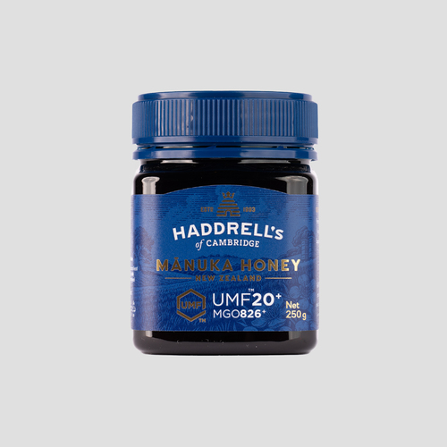 Manuka Honey +20 UMF - Distinguished from regular honey by its high level of methylglyoxal (826MGO), which has antimicrobial properties against germs and bacteria. It also has a distinctive flavor. Ingredients: 100% Pure Manuka HoneyBenefits: Treats immune deficiency and colds Helps in resolving gastrointestinal and respiratory problems Aids in fighting stomach bacteria Beneficial for inflammation, stomach ulcers, and colitis Reduces the growth of cancer cells Reduces side effects of chemotherapy Improves brain health and enhances memory Symptoms: Safe for pregnant women and diabetic patients (provided the diabetes is moderate). How to Use: Mix one spoonful with a quarter cup of lukewarm water. Size: 250 gm