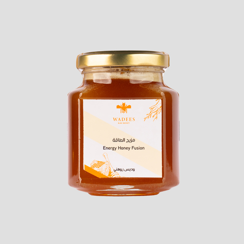 Energy Honey Fusion - Description:
A powerful blend of natural Sidr honey combined with royal jelly, bee pollen, propolis, ginseng, and ginger.
A complete formula for boosting vitality and overall well-being.Benefits:
Rich source of energy, vitamins, and minerals
Supports reproductive health in both men and women
Helps combat anemia and strengthens immunity
Provides energy and vitality
Ideal for athletes and married couples
Side Effects:
Not recommended for individuals allergic to honey or bee products
Usage Instructions:
Take one medium spoon on an empty stomachWeight: 275g