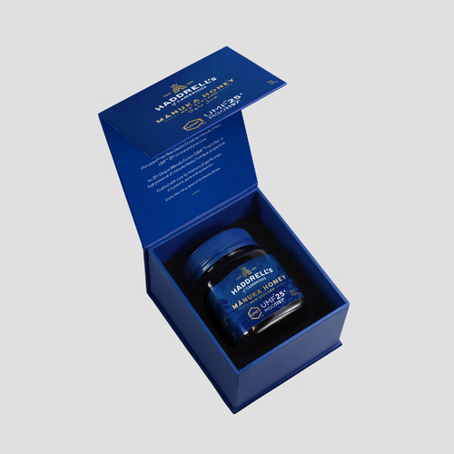 Manuka Honey +25 UMF - Distinguished from regular honey by its high level of methylglyoxal (1200 MGO), which has antimicrobial properties against germs and bacteria. It also has a distinctive flavor. Manuka honey 25+ is considered best for seniors. Ingredients: 100% Pure Manuka HoneyBenefits: Treats immune deficiency and colds Helps in resolving gastrointestinal and respiratory problems Aids in fighting stomach bacteria Beneficial for inflammation, stomach ulcers, and colitis Reduces the growth of cancer cells Reduces side effects of chemotherapy Improves brain health and enhances memorySymptoms:Safe for pregnant women and diabetic patients (provided the diabetes is moderate). How to Use: Mix one spoonful with a quarter cup of lukewarm water. Size: 250 gm