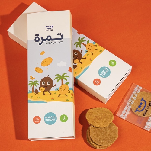 TAMRA - A product from Toot, a box containing 12 pieces of date biscuitsIngredients: Dates and mango only 

Suitable for schools and trips