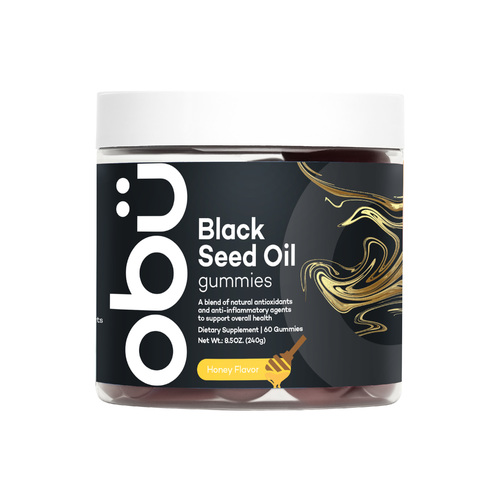 Black Seed Oil Gummies - Description Experience the ancient benefits of black seed oil in a tasty, modern form with Obu Nutrition’s Gummies, designed for immune support, digestive health, and radiant skin Size/Dosage:60 Gummies How to Use:Chew 2 gummies daily any time of day