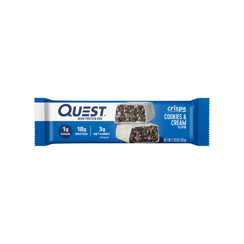 Quest Hero Protein Bar – Crispy Cookies & Cream 52 G - Quest Hero Protein Bar – Crispy Cookies & Cream 52 GOrigin: USA
