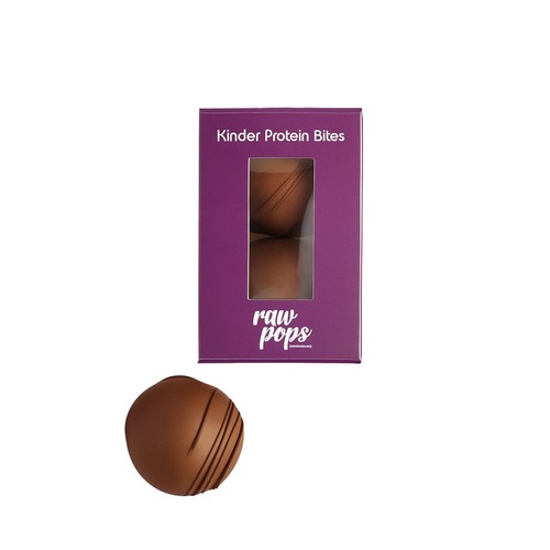 Kinder Protein Bites - 1 packet - each packet 2 pcs Ingredients: Hazelnut, hazelnut paste, oat flour, unflavored protein powder, maple syrup, sea salt, unsweetened milk chocolate Serving size 1 bites Nutritional facts: Calories: 91.4 Fat: 3.1 g Total carbohydrates: 9.2 g Fiber: 2.3 g Sugar: 1.8 g Protein: 8 g