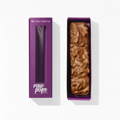 Milk Choco Cereal Bar - Ingredients: Rice Krispies, unsweetened white chocolate, unsweetened milk chocolate, cocoa butter, milk solids, erythritol, monk fruit extract Nutrition facts: Serving size 1 bar (30 g ) Calories: 122.2 Fat: 6.4 g Carbohydrates: 17 g Fiber: 2 g Sugar: 1.6 g Added sugar: 0 g Protein: 2.2 g