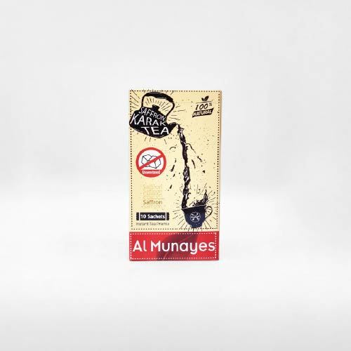 شاي كرك  الزعفران المنيس - العلامة التجارية: المنيس 
المنشأ: الهند 
الوزن: 200 غرام 
المحتوى: 10 أكياس شاي 
الوصف: خلطة سريعة التحضير – بدون سكر