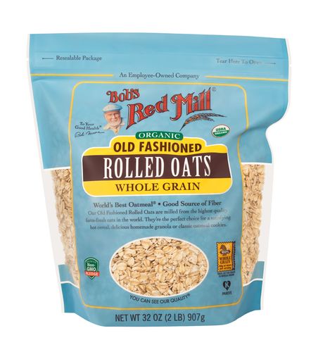 BRM Organic Oats Rolled Regular Old Fashion - Old Fashioned Regular Rolled Oats make a delicious, wholesome, chewy, hot cereal that provides lasting energy all morning. This favorite breakfast cereal is a great way to start your day and add fiber to your diet. They're freshly milled from the highest quality oats available anywhere.  Today, oats are widely accepted as nutritional powerhouses for dietary fiber and protein. Oats contain a special type of fiber, specifically beta-glucan, which is particularly beneficial for reducing cholesterol. Beta-glucans also support the immune system and help regulate blood sugar levels. They are also wonderful for soothing irritated skin when used in baths.&nbsp; Eating raw oats is generally safe, but it may cause digestive issues or increase the risk of foodborne illness. 
 Size: 907 g